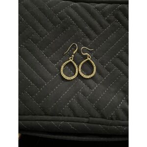 Gold Teardrop Earrings Rhinestone Dangle Hook‎ Elegant Jewelry
